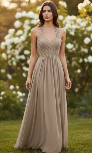 House nwt taupe chiffon - house,